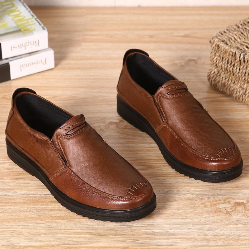 Męska Podeszwa Z Miękkiej Mikrofibry Business Slip On Casual Oksfordzie