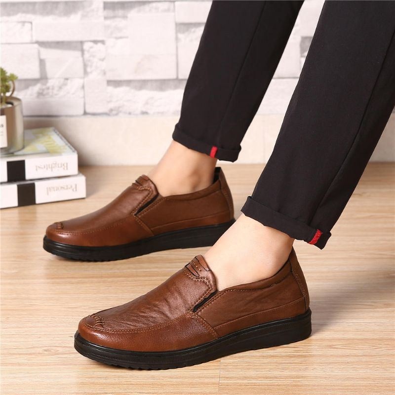 Męska Podeszwa Z Miękkiej Mikrofibry Business Slip On Casual Oksfordzie