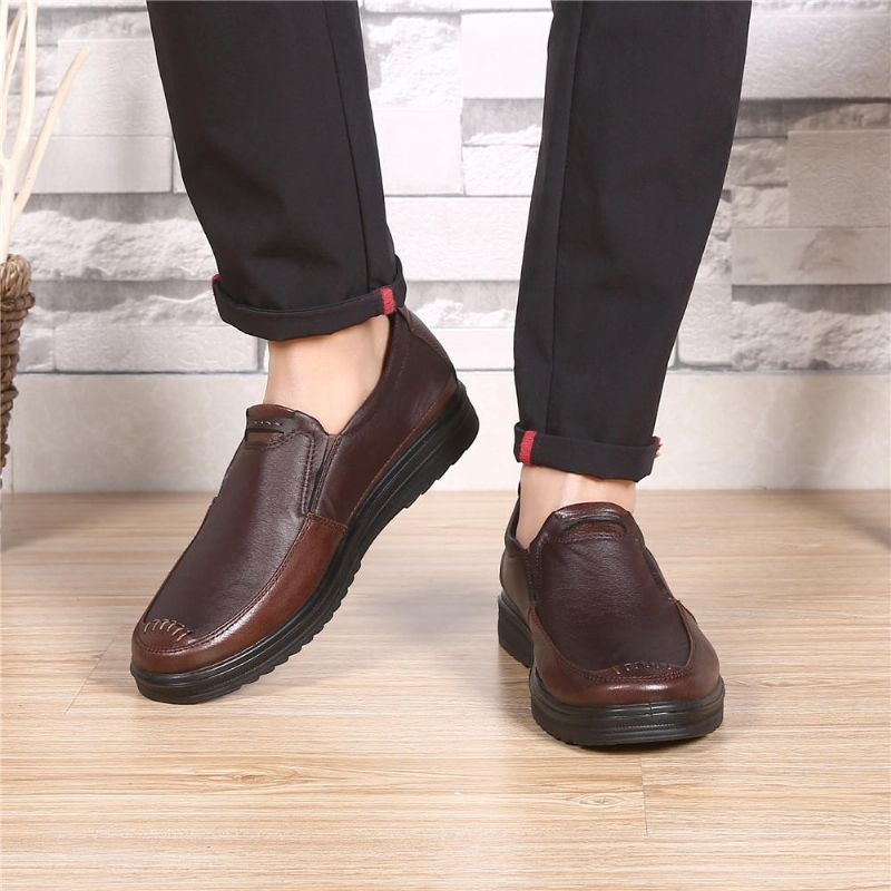 Męska Podeszwa Z Miękkiej Mikrofibry Business Slip On Casual Oksfordzie