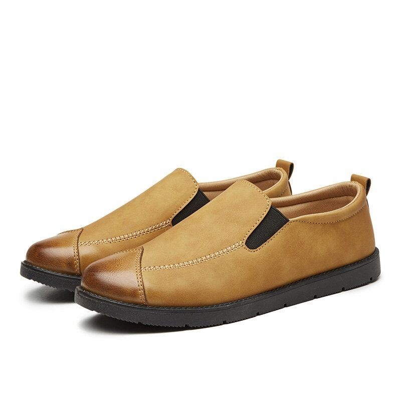 Męskie Business Casual Loafers Chelsea Slip On Work Dress Buty Do Ręcznego Szycia