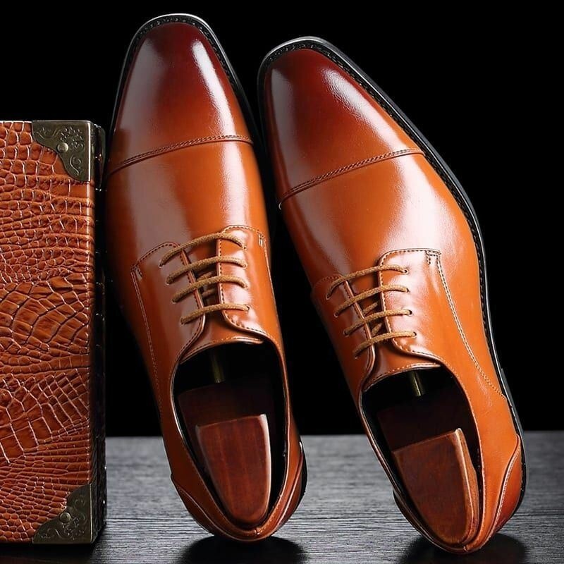 Męskie Buty Skórzane Z Mikrofibry Casual Business Oxfords