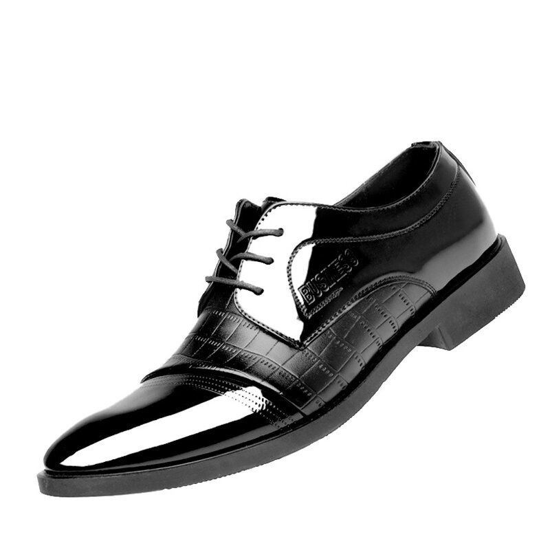 Męskie Buty Z Mikrofibry Pointy Toe Łączenie Krokodyla Miękka Podeszwa Casual Dress Shoes