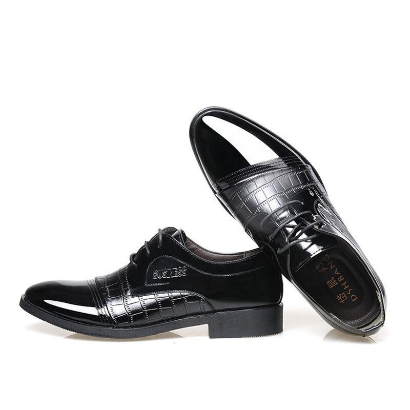 Męskie Buty Z Mikrofibry Pointy Toe Łączenie Krokodyla Miękka Podeszwa Casual Dress Shoes