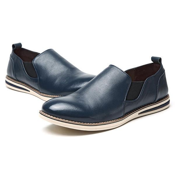 Męskie Buty Z Prawdziwej Skóry Casual Slip On Business Oxfords