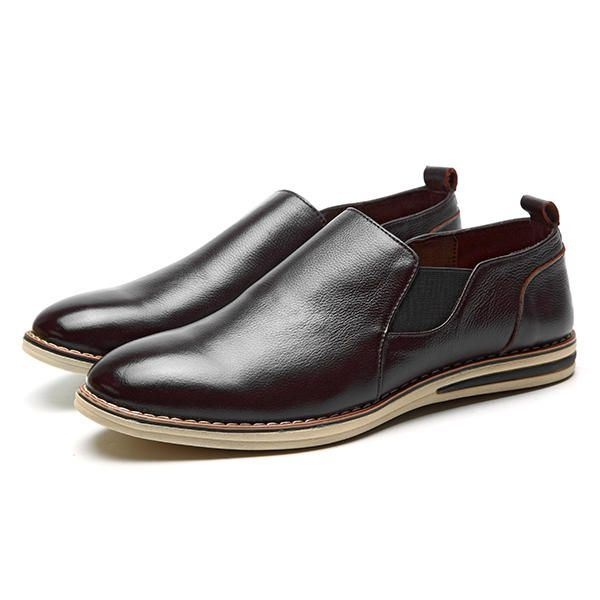 Męskie Buty Z Prawdziwej Skóry Casual Slip On Business Oxfords