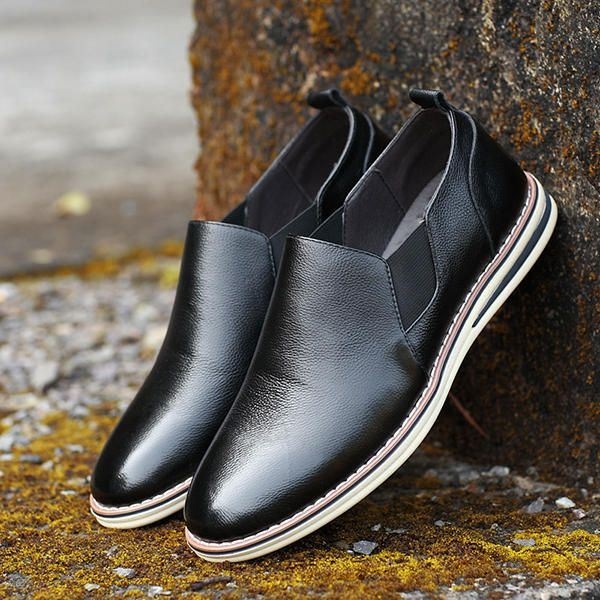 Męskie Buty Z Prawdziwej Skóry Casual Slip On Business Oxfords