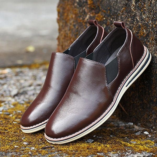 Męskie Buty Z Prawdziwej Skóry Casual Slip On Business Oxfords