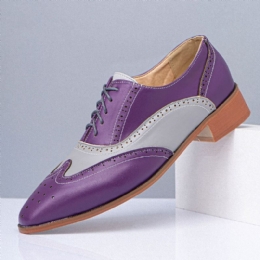 Męskie Duże Rozmiary Pointed Toe Color Blocking Hollow Out Business Oxfords Shoes