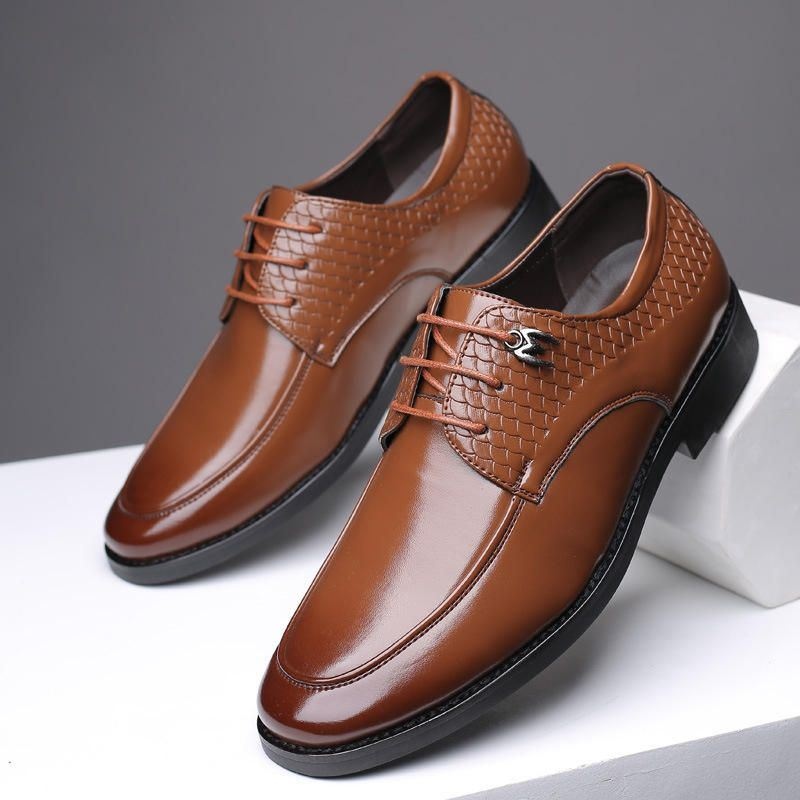 Męskie Formalne Buty Casual Pattern Slip On Soft Business Oxfords