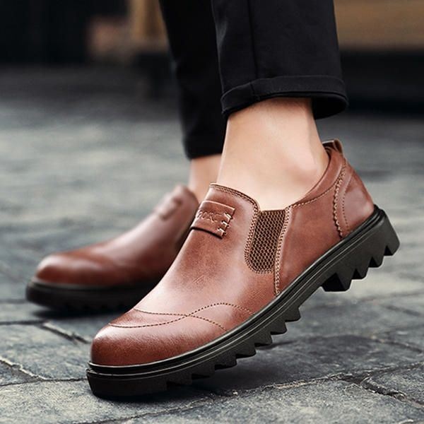 Męskie Mern Comfy Casual Business Elastyczny Pasek Slip On Oxfords