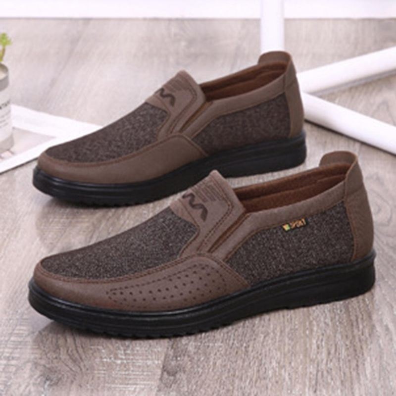 Męskie Miękkie Oddychające Business Casual Slip On Oxfords