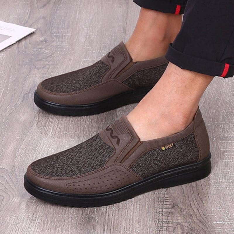 Męskie Miękkie Oddychające Business Casual Slip On Oxfords