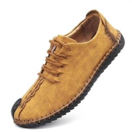 Męskie Miękkie Ręcznie Szyte Podeszwy Casual Business Leather Oxfords