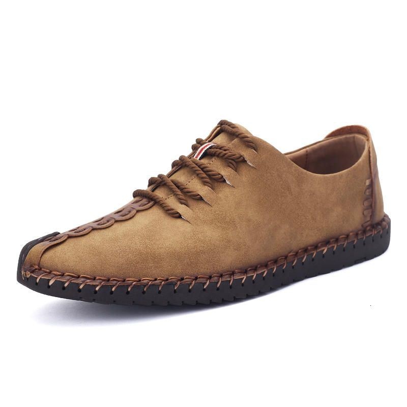 Męskie Miękkie Ręcznie Szyte Podeszwy Casual Business Leather Oxfords