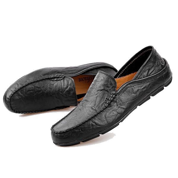 Męskie Miękkie Skórzane Formalne Buty Slip On Business Shoes Casual Driving Shoes