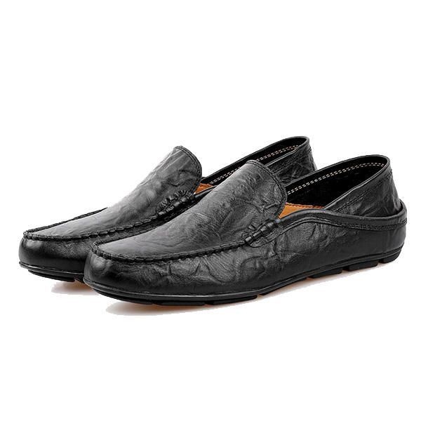 Męskie Miękkie Skórzane Formalne Buty Slip On Business Shoes Casual Driving Shoes