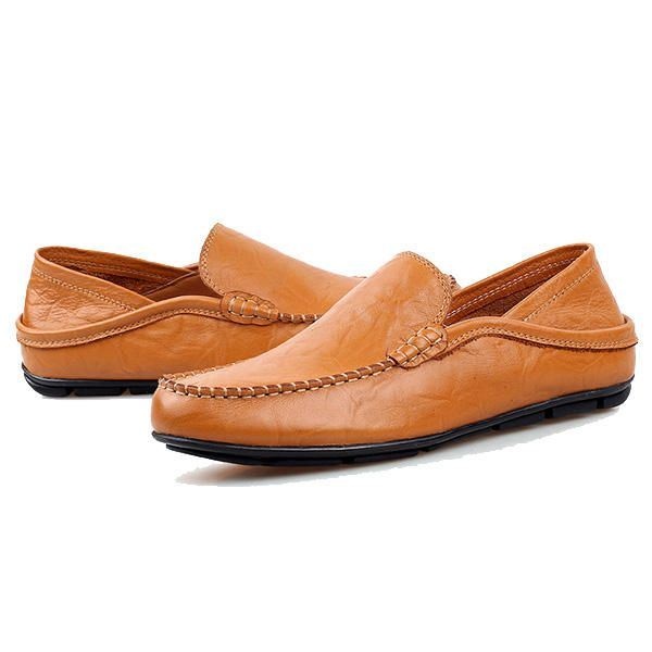 Męskie Miękkie Skórzane Formalne Buty Slip On Business Shoes Casual Driving Shoes