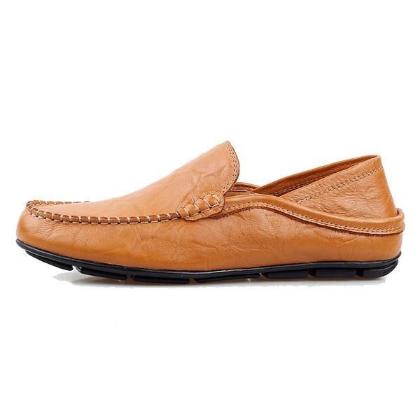 Męskie Miękkie Skórzane Formalne Buty Slip On Business Shoes Casual Driving Shoes