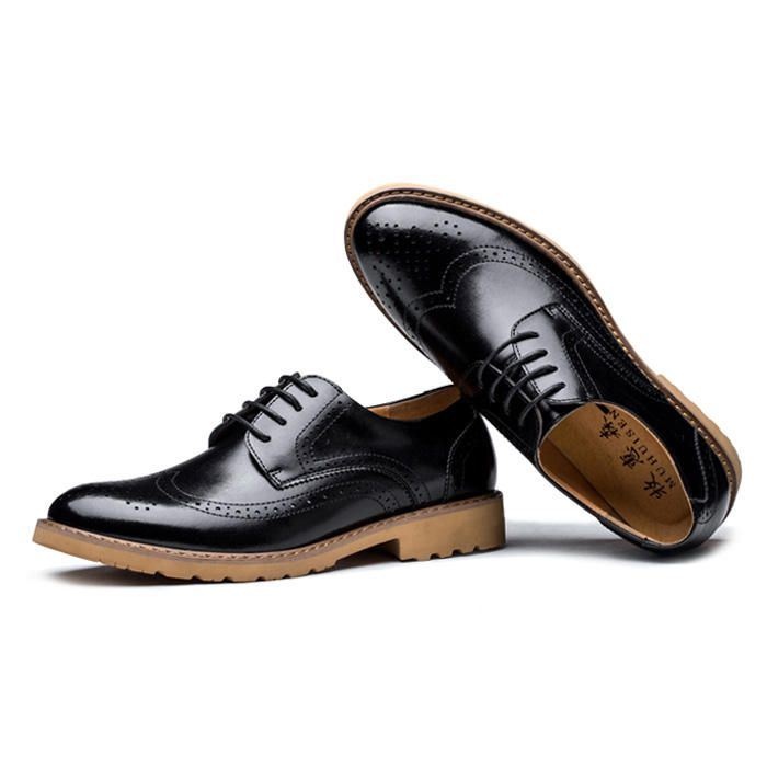 Męskie Oryginalne Skórzane Półbuty Rzeźbione Business Casual Oxfords