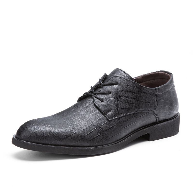 Męskie Skórzane Oddychające Miękkie Podeszwy Klasyczne Buty W CZystym Kolorze Oksfordzie Casual Business Shoes