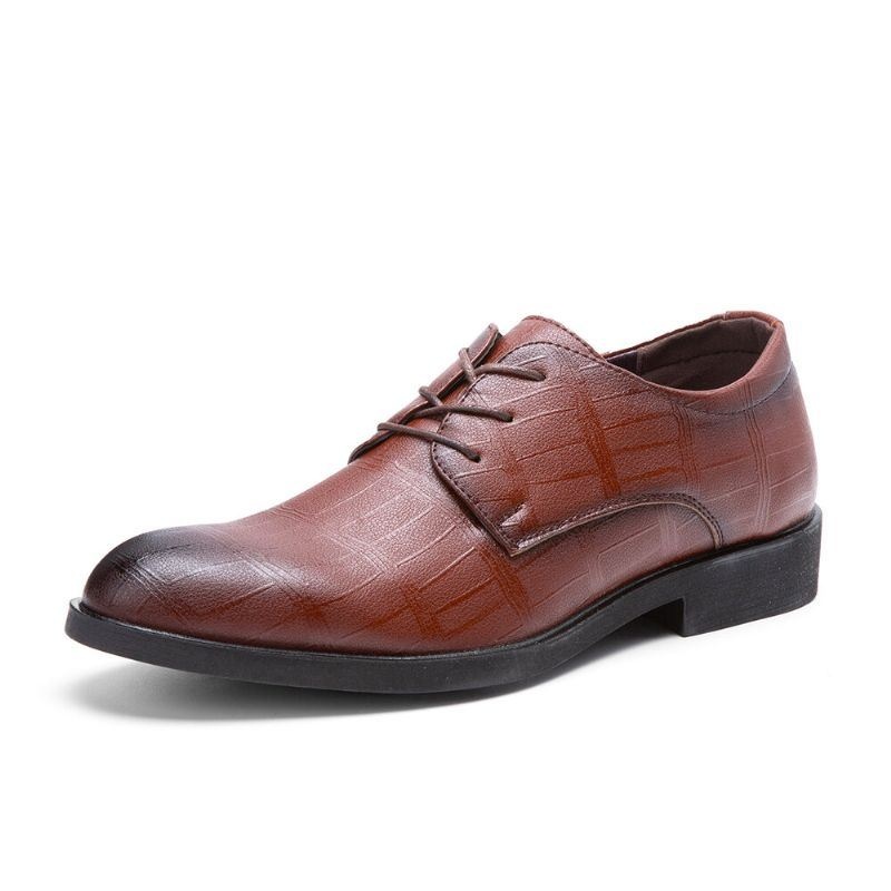 Męskie Skórzane Oddychające Miękkie Podeszwy Klasyczne Buty W CZystym Kolorze Oksfordzie Casual Business Shoes