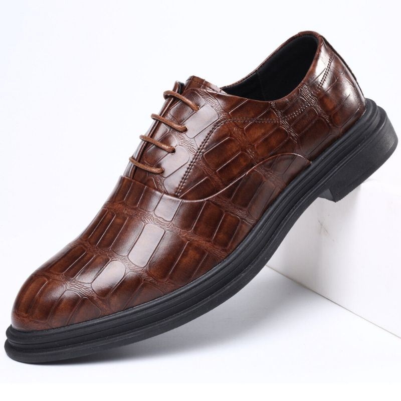 Męskie Skórzane Wygodne Miękkie Podeszwy Crocodile Grain England Style Casual Business Shoes