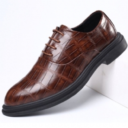 Męskie Skórzane Wygodne Miękkie Podeszwy Crocodile Grain England Style Casual Business Shoes