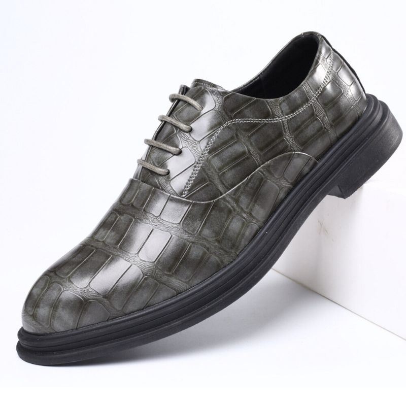 Męskie Skórzane Wygodne Miękkie Podeszwy Crocodile Grain England Style Casual Business Shoes