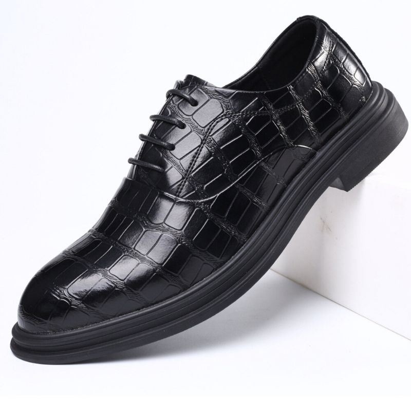 Męskie Skórzane Wygodne Miękkie Podeszwy Crocodile Grain England Style Casual Business Shoes