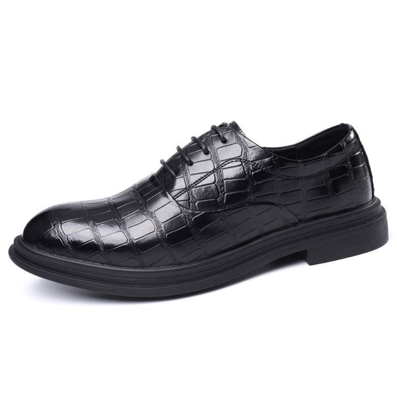 Męskie Skórzane Wygodne Miękkie Podeszwy Crocodile Grain England Style Casual Business Shoes