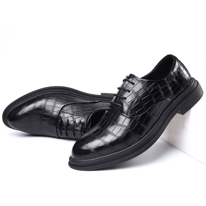 Męskie Skórzane Wygodne Miękkie Podeszwy Crocodile Grain England Style Casual Business Shoes