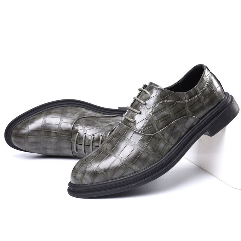 Męskie Skórzane Wygodne Miękkie Podeszwy Crocodile Grain England Style Casual Business Shoes