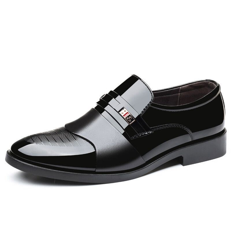 Męskie Skórzane Wygodne Miękkie Podeszwy Pointy Toe Oxford Slip On Casual Business Shoes