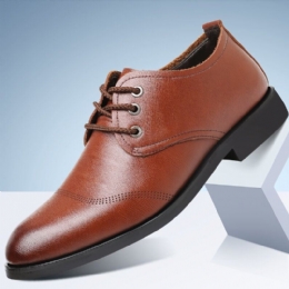 Męskie Wygodne Skórzane Buty Z Mikrofibry Miękkie Sznurowane Business Casual Formalne Buty