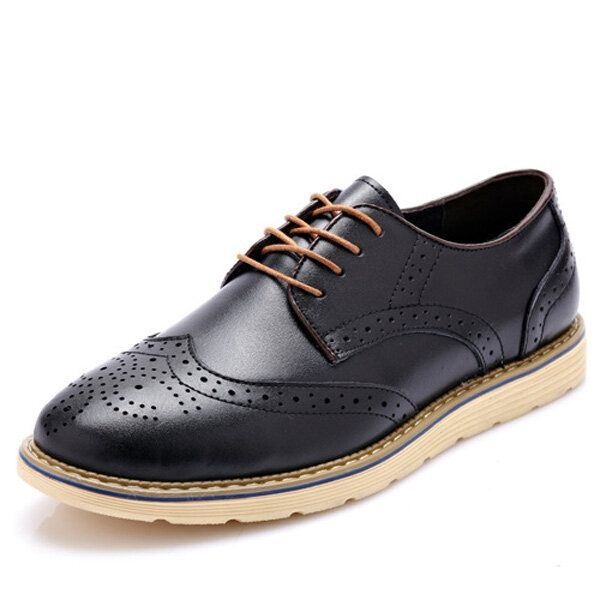 Moda Męska Brogue Buty Sznurowane Okrągłe Toe Brytyjskie Oksfordzie