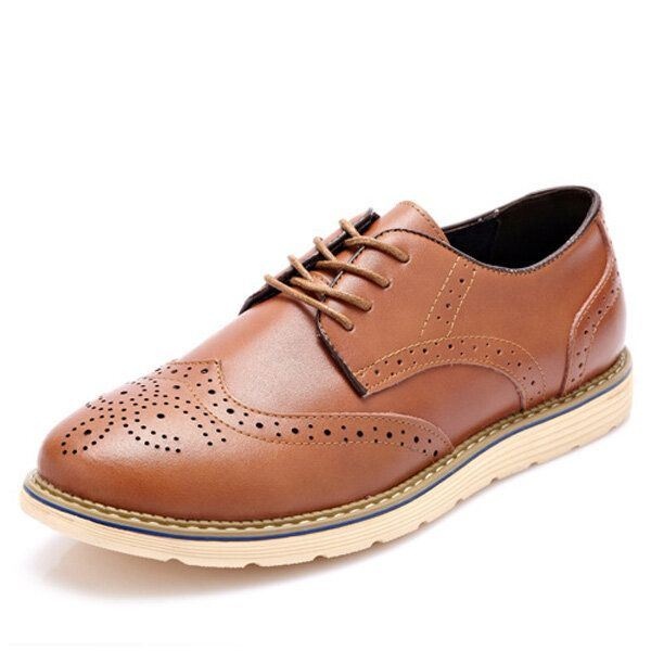 Moda Męska Brogue Buty Sznurowane Okrągłe Toe Brytyjskie Oksfordzie