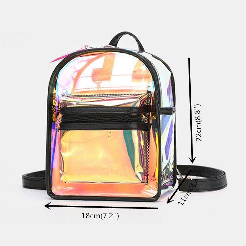 Kobiety 2 Szt. Przezroczyste Galaretki Multi-carry Mini Plecak Torebka Crossbody