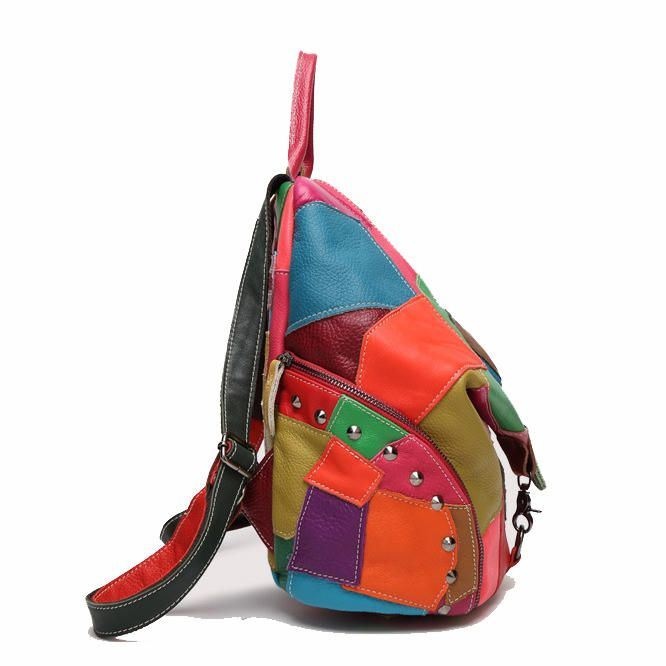 Kobiety Casual Patchwork Oryginalne Skórzane Torby Na Ramię O Dużej Pojemności Torby Crossbody