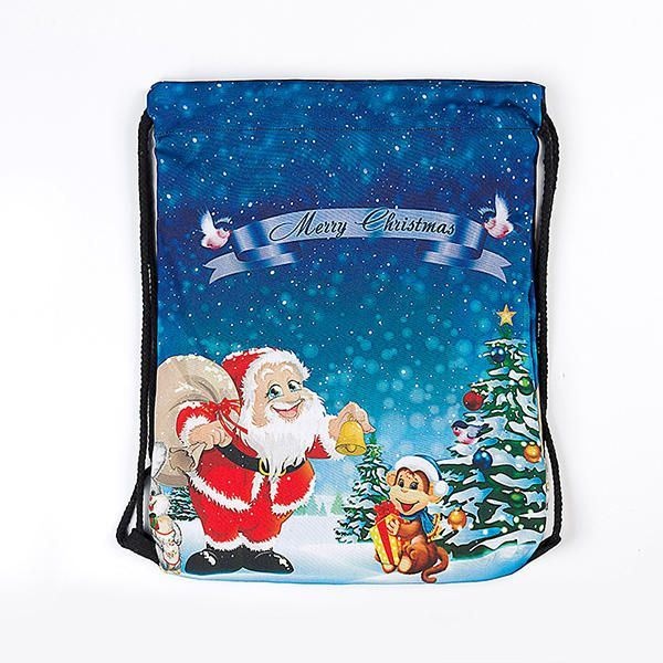 Kobiety Print String Christmas Bag Plecak