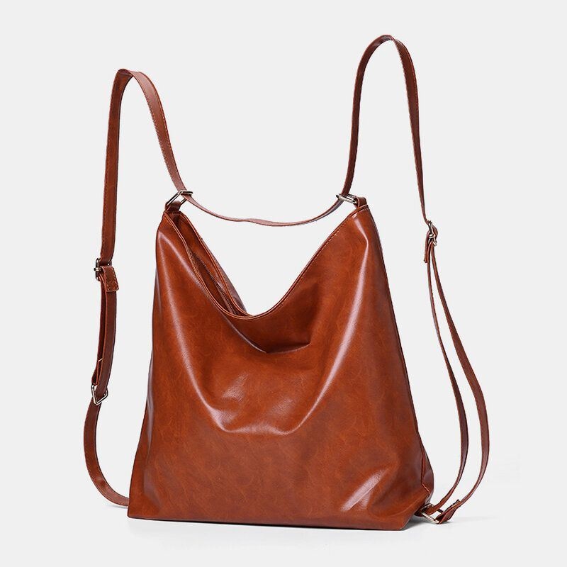 Kobiety Wosk Olejny Skórzany Plecak O Dużej Pojemności Torba Na Ramię Torba Crossbody Torebka Torba Na Pieluchy Torba Hobo Torba Hobo