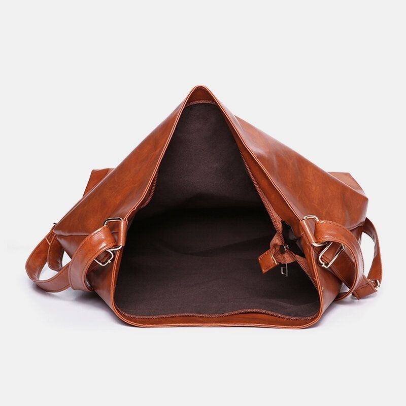 Kobiety Wosk Olejny Skórzany Plecak O Dużej Pojemności Torba Na Ramię Torba Crossbody Torebka Torba Na Pieluchy Torba Hobo Torba Hobo