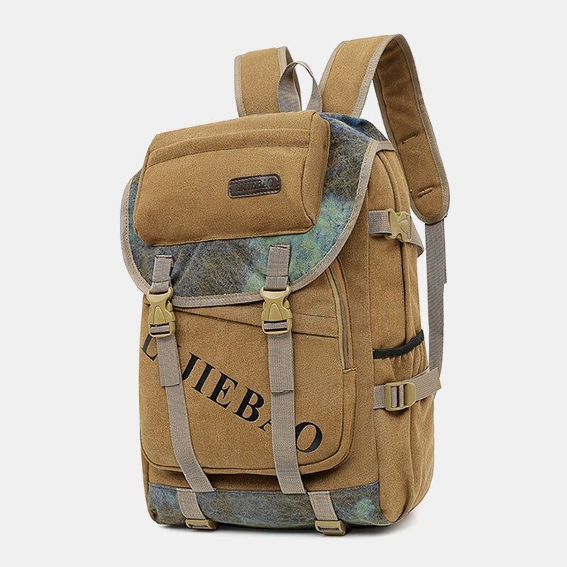 Mężczyźni Canvas Duża Pojemność Tactical Outdoor Traveling 14 Cal Torba Na Laptopa Plecak Szkolny