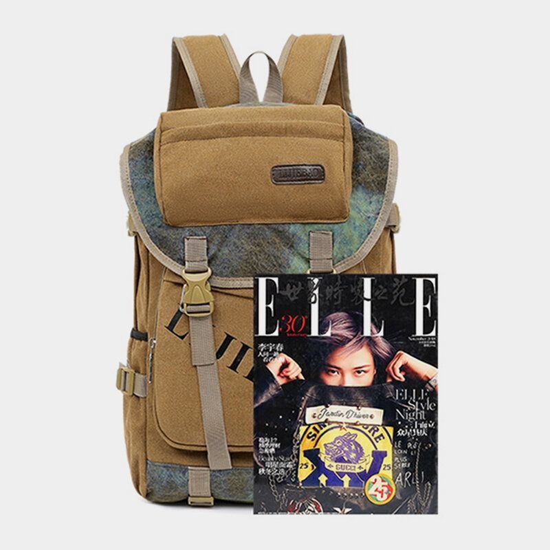 Mężczyźni Canvas Duża Pojemność Tactical Outdoor Traveling 14 Cal Torba Na Laptopa Plecak Szkolny