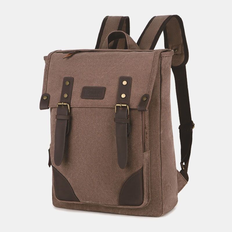 Mężczyźni Canvas Outdoor Travel Duża Pojemność 14-calowa Torba Na Laptopa Torba Szkolna Plecak Podróżny