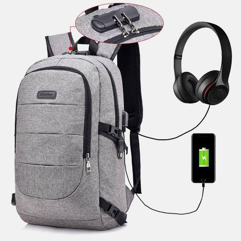 Mężczyźni Kobiety Duża Pojemność Moda Anti-theft Usb Plecak Outdoor Travel Bag