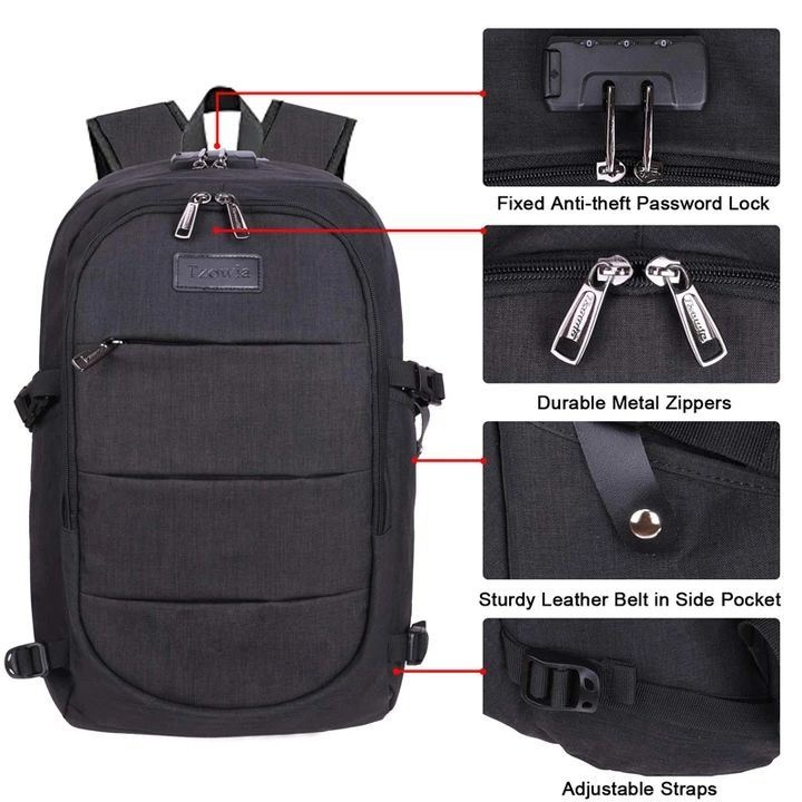 Mężczyźni Kobiety Duża Pojemność Moda Anti-theft Usb Plecak Outdoor Travel Bag