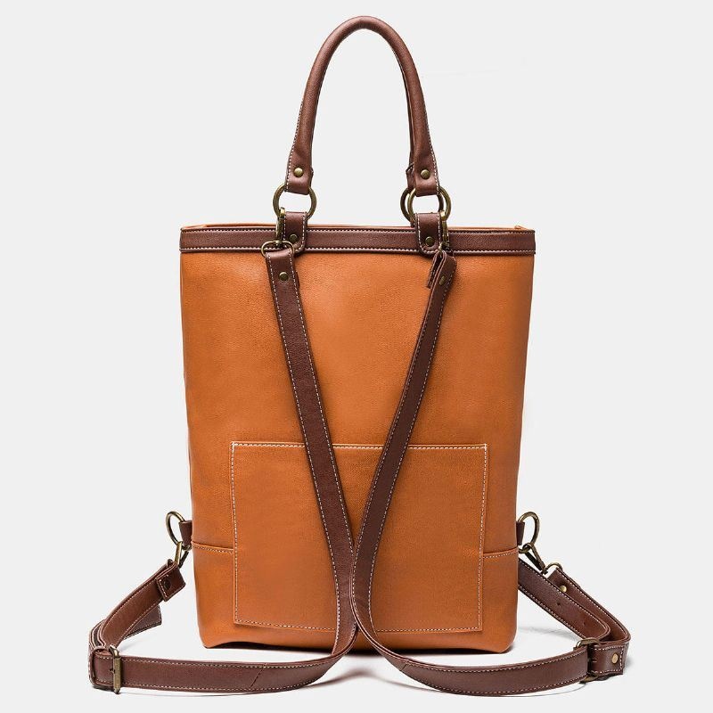 Mężczyźni Kobiety Duża Pojemność Wielofunkcyjna Faux Leather Fashion Business Bag Plecak Torebka