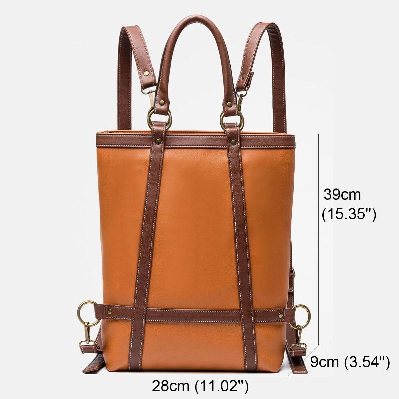 Mężczyźni Kobiety Duża Pojemność Wielofunkcyjna Faux Leather Fashion Business Bag Plecak Torebka