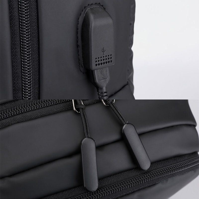 Mężczyźni Ładowanie Usb Outdoor Nylon Travel Wodoodporna Torba Na Laptopa O Dużej Pojemności 13 Cali Torba Podróżna Plecak