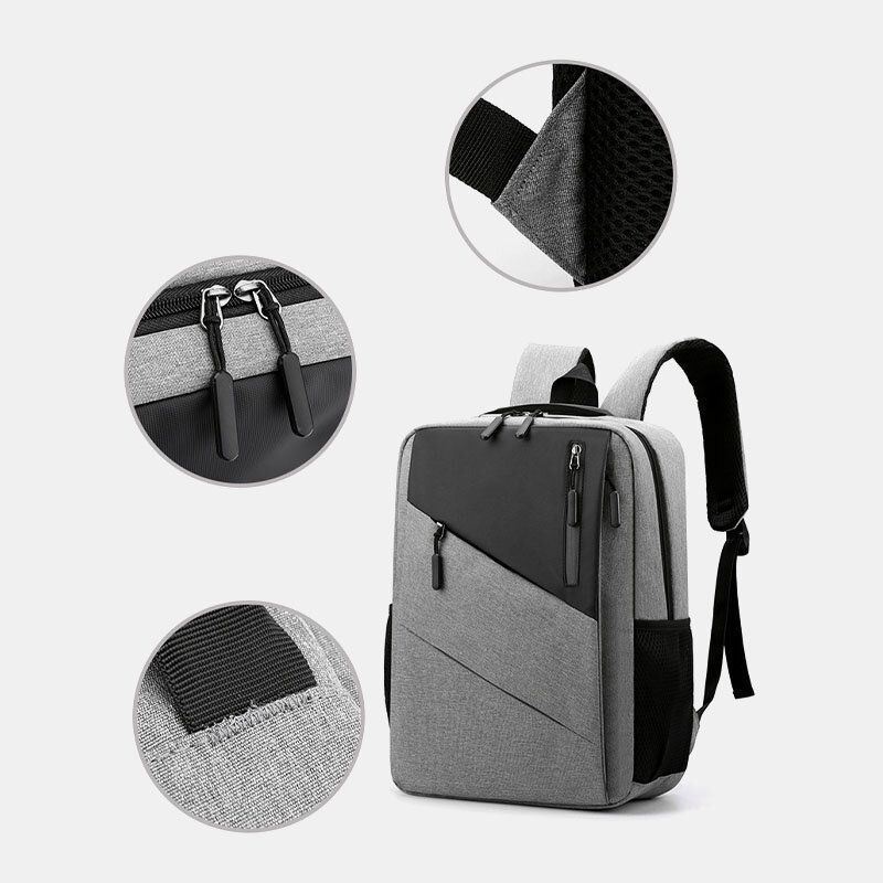 Mężczyźni O Dużej Pojemności Z Ładowaniem Usb Business Travel Outdoor School Bag 14-calowy Plecak Na Laptopa